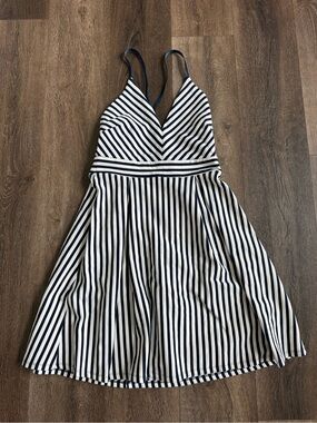 Soprano Navy and White Striped Sundress Women’s Size Medium